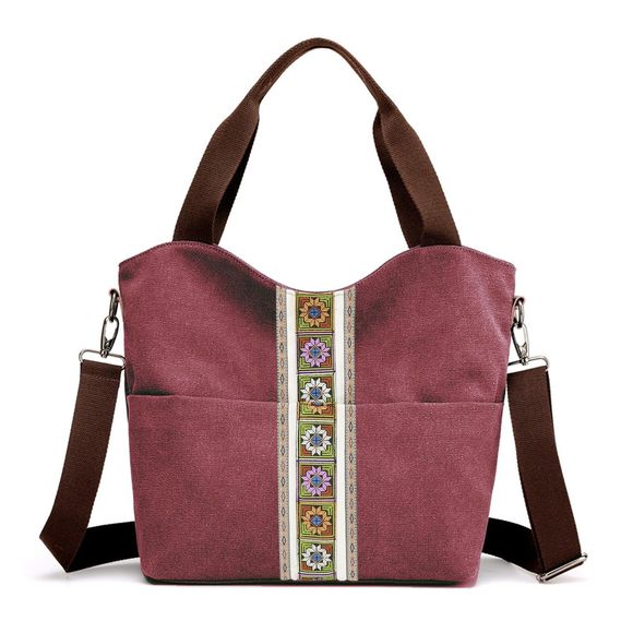 Tote Bags Top Handle Satchel Handbags Embroidered Canvas Large Tote >:( - Picture 1 of 8